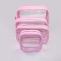 Keymay 5 Colors Summer Fashion Portable Pvc Travel Wash Toiletry Bag Waterproof Plastic Cosmetic Makeup Bag Clear