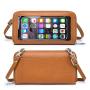 Fashion leather cross body phone bag touch screen phone crossbody bags women leather cell phone bag