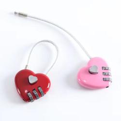 ZR412 Mini Love Lock Wholesale Wire Rope Password Lock Red Book Bag Case Metal Burglar Prevention