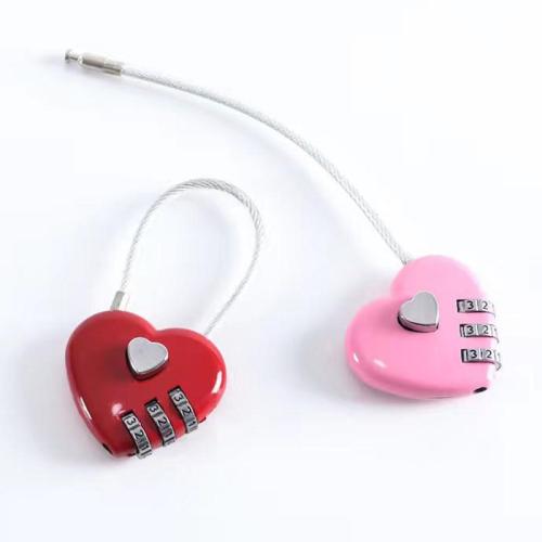 ZR412 Mini Love Lock Wholesale Wire Rope Password Lock Red Book Bag Case Metal Burglar Prevention