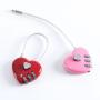 ZR412 Mini Love Lock Wholesale Wire Rope Password Lock Red Book Bag Case Metal Burglar Prevention