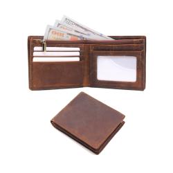 2021 leisure crazy horse leather wallet pure leather bag vintage high-quality genuine leather men wallet