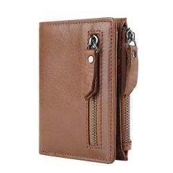 ZF252 RFID Anti-theft Brush Head Layer Cowhide Men Wallet Card Case Short Multifunctional Money Clip Daily Convenient