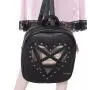 Custom design women leather ita backpack with heart clear window gothic rivet decoration clear PVC Ita bag
