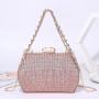 New rhinestone chain shoulder bag handbags silvery fashion purses ladies crossbody bags box evening clutch bag pochette femme