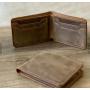 Custom Crazy Horse Men Card Holder Wallet Bifold Genuine Leather Carteras Mujer High Quality Cartera De Hombre