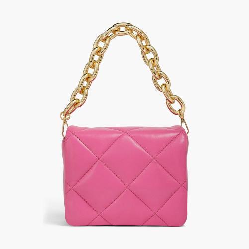 Wholesale Customized  PU Handbags Puffy Diamond Lattice Padding luxury Shoulder Bags Women's Gold Chain Sling Bags