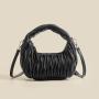 2024 Summer New Niche Design Bag Female Pleated Cloud Crossbody Handbag Crossbody Everything Crescent Bag