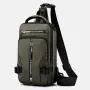 ZF092 New Business Chest Bag Men Fashion Casual Shoulder Messenger Bag Waterproof Nylon Backpack USB Interface