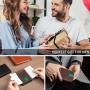 Slim Leather Wallets For Men Rfid Blocking Bifold Leather Minimalist Front Pocket Wallets Money Clip Thin Mens