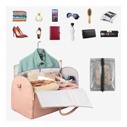 Custom 2 in 1 Luxury PU Leather Foldable Weekend Carry on Convertible Garment Suit Travel Duffle Bag with Logo
