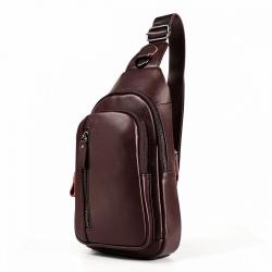 Good Quality Outdoor Man Genuine Leather Crossbody Shoulder Bags Leisure Multi functional Men's Chest Bag