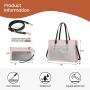 15.6 Inch Large Waterproof Leather Computer Tote Handbag Bag for Work Business Office Travel with USB Port Laptop Bag for Women