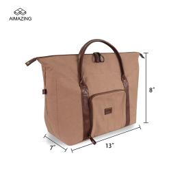 Custom Friendly Insulated Thermal Foldable Office Adult Ice Bags Over sized Food Cooler Handbag Waxed Canvas Lunch Bags