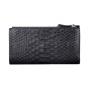 Custom 2023 New Style Luxury Real Genuine Snake Skin Leather Women Slim Flat Zipper One Fold Long Card Wallet