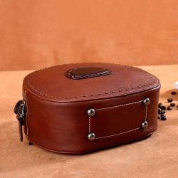 2021 Autumn And Winter Creative New Designer Luxury Women Fashion Small Round Bag Retro Genuine Leather Shoulder Bag Cross Body