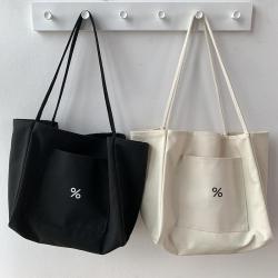 Custom Logo Thick Cotton Canvas Chic School Bag Women Lady Handbag Eco Friendly Shopping Cotton Tote Bag Shopping Bags