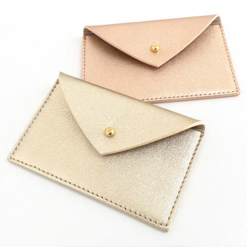Wholesale Women Credit Card Holder Metallic Leather Envelope Purse Wallet Ladies Mini Card Holder