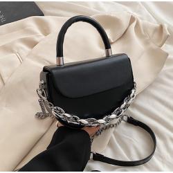 2024 Women's Handbag New Fashion Single Shoulder Crossbody Bag Thick Chain  PU Cover  Saddle Ladies Bag