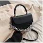 2024 Women's Handbag New Fashion Single Shoulder Crossbody Bag Thick Chain  PU Cover  Saddle Ladies Bag
