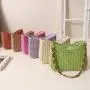 Summer women's bag new single shoulder solid color woven bag wholesale beach vacation bags women handbags ladies