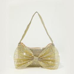New water diamond inlaid bow design for a niche handheld evening bag sac main femm sac