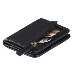 ZR680 RFID Women's Wallet Small Purse Trend Buckle Short Card Bag PU Business Wallet Card Holder Case Money Clip Customized logo