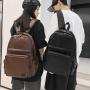 2024 New water repellency PU leather bag computer bags large capacity backpack men and women simple leisure backpack