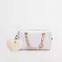 2024 New Arrival Shiny Pu Leather Bag With Metal Chain Handle Mini Barrel Woman Handbag Ladies Crossbody