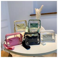 Custom outbound Tote Bag Transparent window envelope female Bag Portable decorative zipper one shoulder niche design plus logo