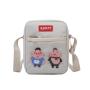 wholesale cheap mini canvas phone messenger bag with clear window custom transparent PVC ita bag