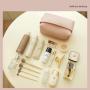 Custom Logo Double Layer Fashional Skincare Pouch Pu Leather Travel Makeup Case Organizer Cosmetic Bags
