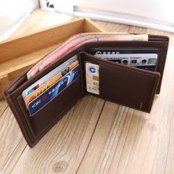 ZR193 Wallet Men's Short Style Three-fold Student Card Bag Soft Leather Youth Leisure Business Wallet Handbag