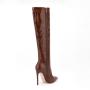 Bota Feminina Fashion Style Crazy Horse Pattern Pointy Toe Long Boots Side Zipper Stiletto High Heel Knee High Boots For Women
