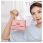 New Fashion Women Handbag Custom Pure Color Cross-body Single Shoulder Bag Bolsos Lock Stone Grain Pearl Jelly Color Mini Bag