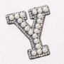 Factory New Products Self Adhesive A-Z Alphabet Bling Pearl Rhinestone 3D Handmade  DIY Embroidery Chenille Patches