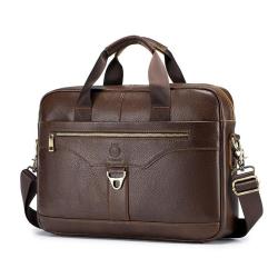 XL290 Genuine Leather Men's Business Bags Durable 14-20Inches Men's Laptop Bags Practical Simple Shoulder Bag Customized Logo