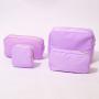 New arrival candy color waterproof nylon cosmetic bags zipper pouch patch DIY bag portable travel makeup bag for women