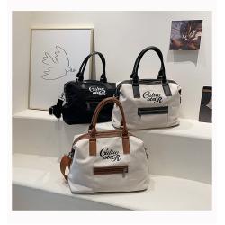 Fashion Travel Handbag Tote Bag Drawstring Canvas Tote Bag With Zipper Pocket Large Canvas Tote Bag Plain