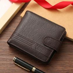 Factory Wholesale Men's Short PU Leather Zipper Buckle Wallet New Coin Purse with Waterproof Feature Foreign Trade Cross-Border