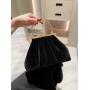 Vintage women's velvet clutch bag evening bags black dress party evening clip bag with metal handle handbag wholesale