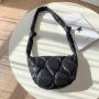 Korean New Shoulder Bag Women's Fashion Casual Crossbody Bag Large Capacity Soft Leather PU Creative Embroidery Dumpling Bag