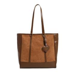 2024 Custom Hot Selling Leather Suede Tote Bag For Women Luxury With Heart-shaped Tag