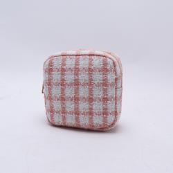 New Arrival Wholesale Small Square Box Cosmetic Portable Travel Pink Cute Eco Friendly Terry Small Cosmetic Bag