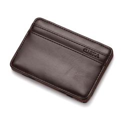 Leather Credit Card Holder Men Card Holder Wallet Minimalist Carteras Mujer Money Clip Front Pocket Wallet Cartera De Hombre