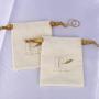 10*12 Cm 8 Oz Canvas Drawstring Makeup Cosmetic Pouch Soft Beige Cotton Dust Jewely Gift Bag