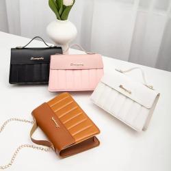 Wholesale Pressure Lattice Portable Small Square Bag 2022 Lady Magnetic Button Handbag Fresh Stylish Pu Leather Shoulder Bag