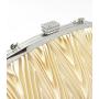 ZWY335 Champagne Pleated Polyester Ladies Evening Bag Banquet Party Luxury Rhinestone Clutch Bag Shell Shaped Prom Shoulder Bag