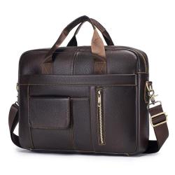 ZWY314 New Men Genuine Leather Briefcase Business Daily Simple Laptop Organizer Wholesale Retro Practical Waterproof Handbag