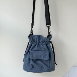 2024 New style Fashion Handbags Plain sling bags for women crossbody  Drawstring Ruffles Nylon tote bag